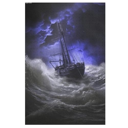 Piratnschiff,Boat Puzzle 1000 Teile,Puzzles Für Erwachsene, Impossible Puzzle, Geschicklichkeitsspiel Für Die Ganze Familie, Puzzle Kinder,Holzpuzzle-Geschenk,Raumdekoration, （78×53cm） von PPZYY