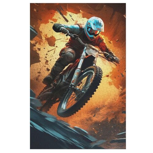 Puzzle Für Erwachsene, Motocross -Puzzles Für Erwachsene, 1000-teiliges Holzpuzzle, Geeignet Für Erwachsene Und Kinder Ab 12 Jahren, Tolles Geschenk Für Erwachsene （78×53cm） von PPZYY