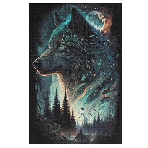 Puzzle Für Kinder, Wolf -Puzzle Für Erwachsene, 1000-teiliges Holzpuzzle Für Jugendliche Und Erwachsene, Tolles （78×53cm） von PPZYY