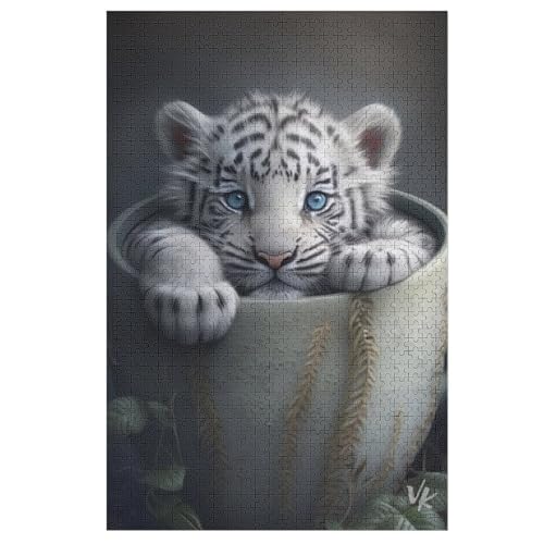 Puzzles Für Erwachsene, 1000 Teile, Tiger, Kreative Holzpuzzles, Praktisches Spiel, Familiendekoration （78×53cm） von PPZYY