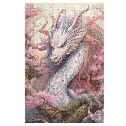 Puzzles Für Erwachsene, Puzzle Kirschjapanischer Drache, 1000 Teile, Puzzle Aus Holz Für Erwachsene Und Kinder Ab 12 Jahren, Lernspielzeug （78×53cm） von PPZYY