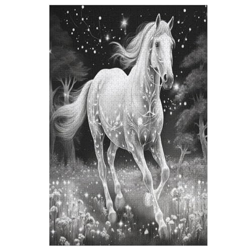 Puzzles Für Erwachsene Horse,1000-teilige Puzzle Für Kinder Ab 12 Jahren, Holzpuzzles Für Die Heimdekoration, （78×53cm） von PPZYY