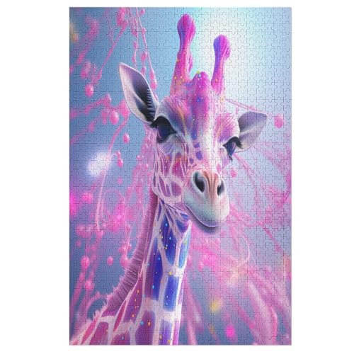 Puzzles Für Erwachsene Und Kinder, Cute Giraffe -Puzzle, 1000 Teile, Kreative Holzpuzzles, Puzzles Für Erwachsene, Geschenke （78×53cm） von PPZYY