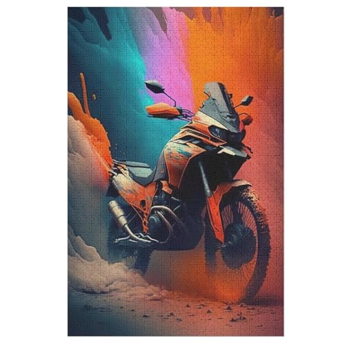 Puzzles Für Erwachsene Und Kinder, Motorrad -Puzzle, 1000 Teile, Kreative Holzpuzzles, Puzzles Für Erwachsene, Geschenke （78×53cm） von PPZYY