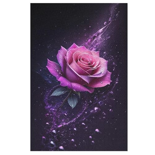 Rose Puzzles 1000 Teile Erwachsener Kniffel Spaß Für Die Ganze Familie - 1000 Puzzleteilige Motive, Holzpuzzle Kinder Erwachsene, Impossible Puzzle Schwer （78×53cm） von PPZYY