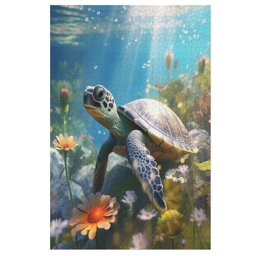 Sea Schildkrötes Holzpuzzle Erwachsene - 1000 Teiliges Jigsaw Knobelspiel - Puzzle Für Erwachsene & Kinder - Outdoor & Reisespielzeug - Geduldspiel （78×53cm） von PPZYY