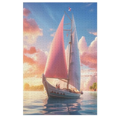 Segelboot Puzzles 1000 Teile Erwachsener Kniffel Spaß Für Die Ganze Familie - 1000 Puzzleteilige Motive, Holzpuzzle Kinder Erwachsene, Impossible Puzzle Schwer （78×53cm） von PPZYY