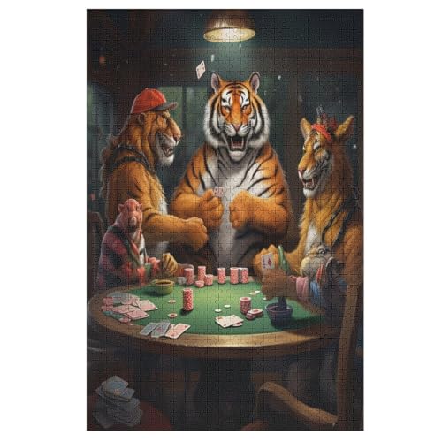 Tiger – Puzzle 1000 Teile, Holzpuzzle, Herausforderndes Geschicklichkeitsspiel Für Die Ganze Familie, Kinder Erwachsenenpuzzle Ab 12 Jahren （78×53cm） von PPZYY