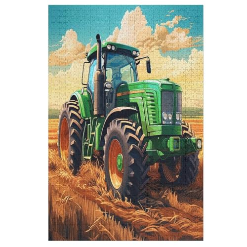 Traktor – Puzzle 1000 Teile, Holzpuzzle, Herausforderndes Geschicklichkeitsspiel Für Die Ganze Familie, Kinder Erwachsenenpuzzle Ab 12 Jahren （78×53cm） von PPZYY