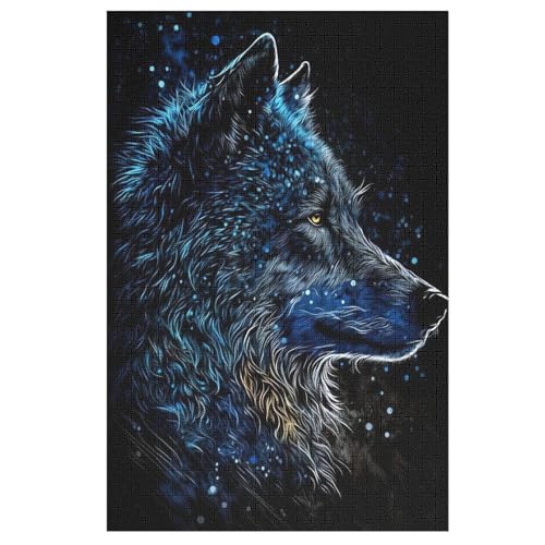 Wolf 1000 Teile Puzzle, Holzpuzzle, Puzzles Für Erwachsene Kinder, 1000 Teile Puzzle Für Jugendliche & Erwachsene Lernspiel Herausforderungsspielzeug （78×53cm） von PPZYY