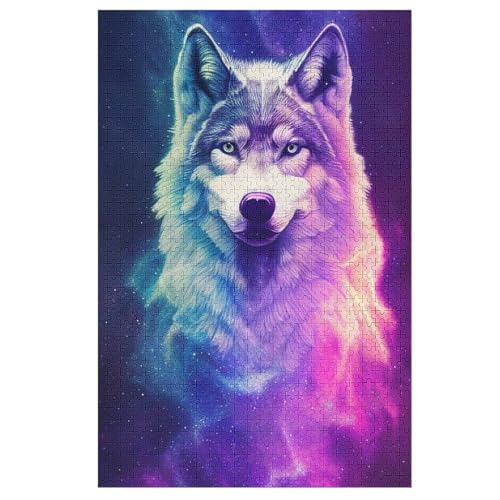 Wolf Holzpuzzle 1000 Teile,Puzzles Für Erwachsene, Impossible Puzzle, Geschicklichkeitsspiel Für Die Ganze Familie,Home Dekoration Puzzle, Puzzle Kinder Legespiel （78×53cm） von PPZYY