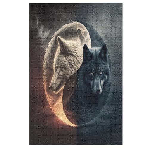 Wolf – Puzzle 1000 Teile, Holzpuzzle, Herausforderndes Geschicklichkeitsspiel Für Die Ganze Familie, Kinder Erwachsenenpuzzle Ab 12 Jahren （78×53cm） von PPZYY