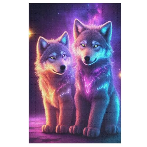 Wolf Puzzles 1000 Teile Erwachsener Kniffel Spaß Für Die Ganze Familie - 1000 Puzzleteilige Motive, Holzpuzzle Kinder Erwachsene, Impossible Puzzle Schwer （78×53cm） von PPZYY