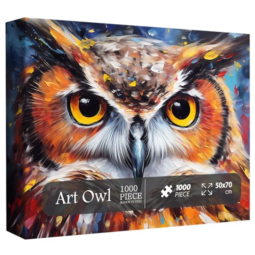 Eule Puzzles für Erwachsene 1000 Teile, Fantasy Vogel Tier Puzzle Eule Kunst Puzzle, Natur Tier Herausfordernde Puzzles für Erwachsene von PPuzzling