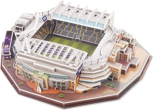 Holzmodelle, DIY Bauspielzeug Modell 3D-Puzzle Fußballfans Gedenkgeschenk, Chelsea Stamford Bridge Stadion 3D-Puzzle, Nachbildung des europäischen Fußballstadions, Geburtstags-Gedenkgeschenke for Fans von PQEUOUJF