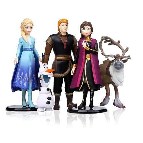 Frozen Tortendeko, 5 Stück Frozen Figuren Set, Mini Elsa Tortendeko EisköNigin Figuren Geburtstag PQKL-party Elsa Figur Frozen Cake Decoration Frozen Cake Topper Anna und Elsa Tortendeko for Mädchen von PQKL-party