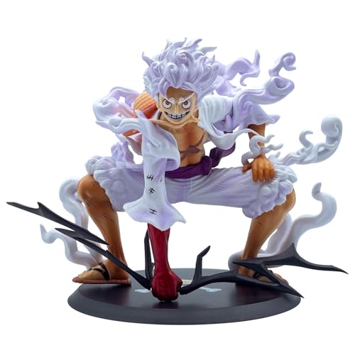 One Piece Figur, One Piece Figuren, Ruffy Gear 5 Figur, 20cm One Piece Anime Figur PVC,PQKL-party Ruffy Gear 5 Figur One Piece Spielzeug Ruffy Actionfiguren Charakter Modell Figuren, Geburtstagsgesche von PQKL-party