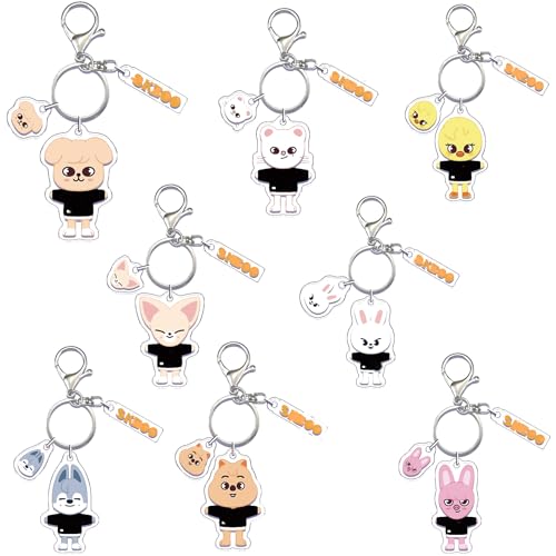 PQKL-party Stray Kids Schlüsselanhänger Skzoo 8Pcs Stray Kids Geschenke Schlüsselanhänger, Skzoo Acryl Anime Anhänger Keychain, Rucksäcken Deko fur Mädchen Fans Kinder PQKL-party Stray Kids Schlüsselanhänger Skzoo 8Pcs Stray Kids Geschenke Schlüsselanhänger, Skzoo Acryl Anime Anhänger Keychain, Rucksäcken Deko fur Mädchen Fans Kinder von PQKL-party