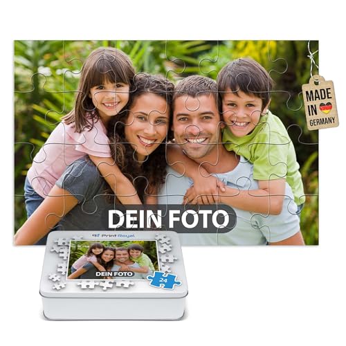 Foto-Puzzle 24-1000 Teile in inkl. hochwertiger Metalldose - mit eigenem Foto Bedrucken - Puzzle selber gestalten - 24 Teile in Metalldose von PR Print Royal