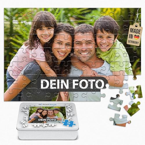 Foto-Puzzle 24-1000 Teile in inkl. hochwertiger Metalldose - mit eigenem Foto Bedrucken - Puzzle selber gestalten - 70 Teile in Metalldose von PR Print Royal