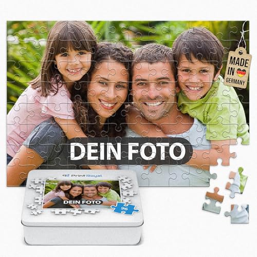 Foto-Puzzle 24-1000 Teile in inkl. hochwertiger Metalldose - mit eigenem Foto Bedrucken - Puzzle selber gestalten - 96 Teile in Metalldose von PR Print Royal