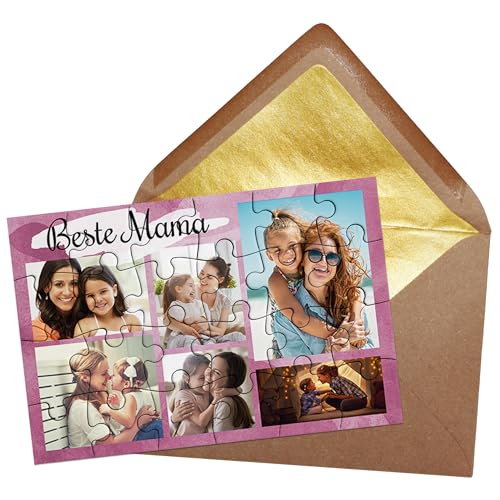 PR Print Royal Puzzle selbst gestalten - Beste Mama mit 6 Fotos - Foto-Collage - Geschenk für Mama zum Geburtstag und Muttertag | Fotopuzzle 24 Teile inkl. Briefumschlag mit Gold-Inlay PR Print Royal Puzzle selbst gestalten - Beste Mama mit 6 Fotos - Foto-Collage - Geschenk für Mama zum Geburtstag und Muttertag | Fotopuzzle 24 Teile inkl. Briefumschlag mit Gold-Inlay von PR Print Royal