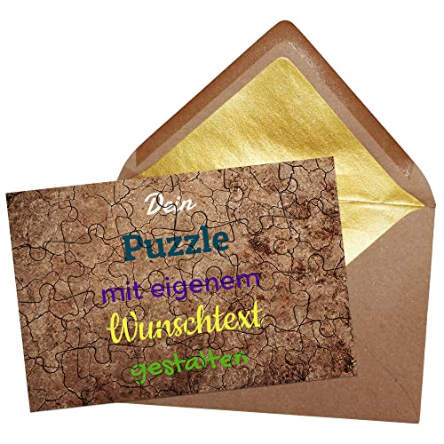 PR Print Royal Puzzle selbst gestalten mit Text - 24 Teile Puzzle Personalisieren mit Wunschtext, inkl. Briefumschlag mit Gold-Inlay | Hintergrund Grund von PR Print Royal