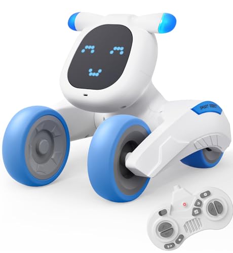 PRANITE Roboter Kinder, Ferngesteuerte Roboter Spielzeug Wiederaufladbares Spielzeug mit LED-Ausdrucksänderungen, Aufnahme, Berührungssensor, Singen, Tanzen, Interaktive Geschenke für Jungen Mädchen von PRANITE