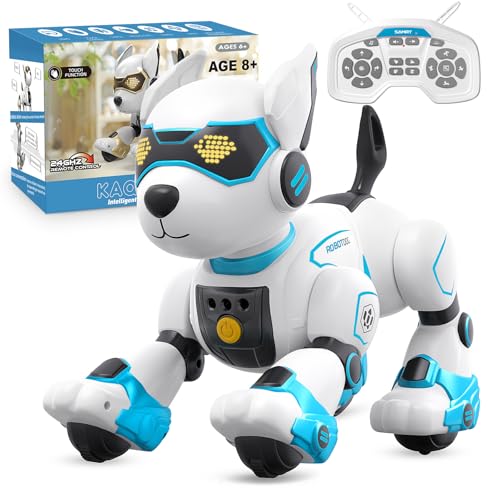 PRANITE Roboter Hund, Programmierbarer Roboterhund Kinder Ferngesteuerter Spielzeug, Wiederaufladbar, Tierimitation, Sprachsteuerung, Gestensteuerung, Musik, Tanz, für Jungen Mädchen von PRANITE