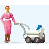 PREISER 28037 H0 Frau mit Kinderwagen von PREISER