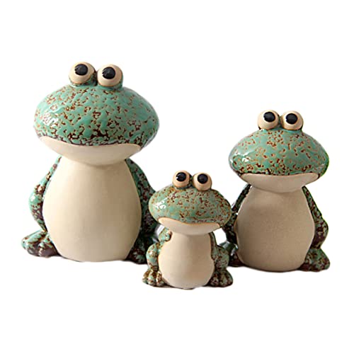 PRETYZOOM 1 Frosch Dekorative Ornamente Statuenmodell Auto-Ornament Simulationsfrösche Außendekoration Mini Wohnaccessoires Neuheit Tierskulptur Tierische Gartendekorationen Green Keramik von PRETYZOOM