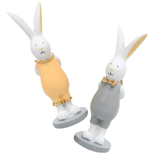 PRETYZOOM Osterhase Dekorationen Harz Figuren Bunny Decor Set Für Büro Bunny Statue von PRETYZOOM