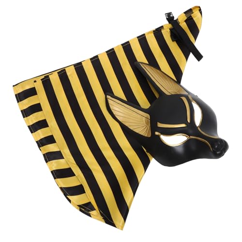 PRETYZOOM 1 Satz Anubis-Maske Halloween-Cosplay-Maske Bühnenauftrittsmaske ägyptische Tracht Opernmaske halloween halloween maske Halloween-Maskenstütze dekorative Masken Kunststoff von PRETYZOOM