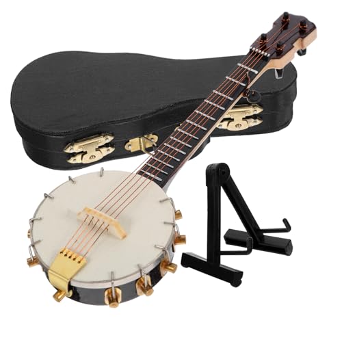 PRETYZOOM 1 Satz Banjo-Modell Musikdekor Simulationsinstrument Ornament Banjo Spielzeug-Musikinstrumente Musikspielzeug Banjo-Dekoration Sammelbares Mini-Banjo Saiten (Kupferdraht) von PRETYZOOM