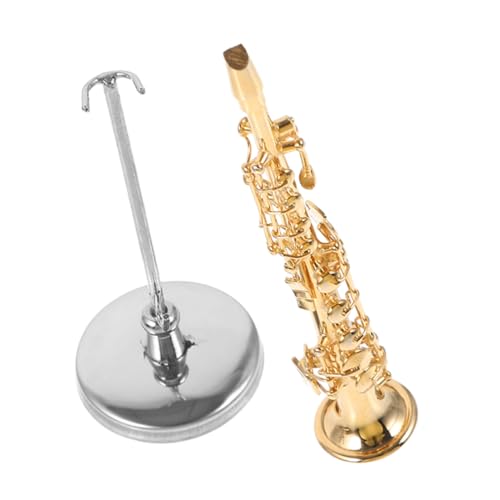 PRETYZOOM 1 Satz Simulierte Saxophonverzierung Dekoratives Instrumentenmodell Saxophon Miniatur-saxophonmodell Mini-Saxophon-Modell Puppenhaus-Saxophon 24 Karat Vergoldetes Kupfer Golden von PRETYZOOM