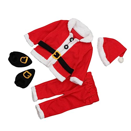 PRETYZOOM Weihnachten Kostüm Set für Kleinkinder 100 Cm Weihnachtsmann-fleece-anzug Hose Baby-weihnachtsmütze Zum Feiern von PRETYZOOM