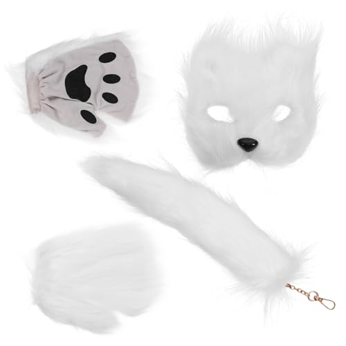 PRETYZOOM 1 Set Fuchsmasken Set Halloween Kostüme Halloween Maske Fuchs Partymaske Tier Cosplay Pelziger Flauschige Maske Fuchs Flauschiger Wolf Kostüm Fuchs Halbmaske von PRETYZOOM