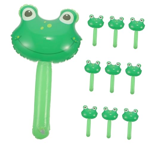 PRETYZOOM 10 Stück Aufblasbares Für Gummiartig Ballon Prallen Frosch Aufblasbarer Hammer Kippen Aufblasbares Pool-pong- Fledermäuse Babyspielzeug Mann Green Pvc von PRETYZOOM