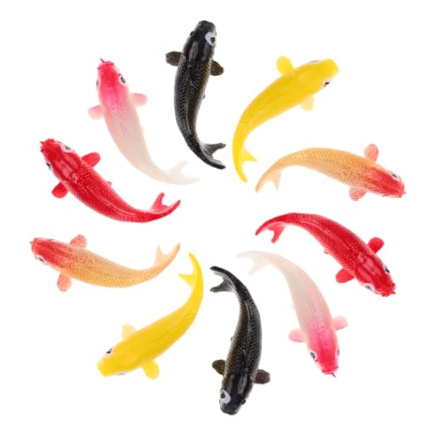 PRETYZOOM 10 Stück Mini Koi Modell Gefälschtes Aquarium Koi Fische Puppenhaus Karpfenfische Gefälschte Schwimmfische Aquarium Dekoration Aquarium Dekoration Aquarium Dekoration von PRETYZOOM