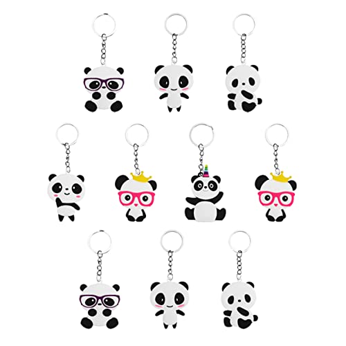 PRETYZOOM 10St Schlüsselanhänger matschige Spielzeuge Tiere Spielzeug Mini-Rucksack-Spielzeug Figur kinder schlüsselbund vielzweckleiter Mehrzweck-Panda-Anhänger Rucksack-Hängedekoration PVC von PRETYZOOM