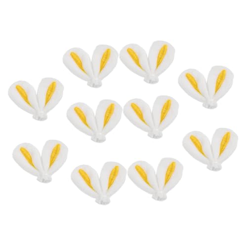 PRETYZOOM 10st Haarschmuck Wurf Niedlich Ausgestopft Pferdeschwanz-hersteller Kuscheltiere Osterhase Bausatz Plüschtiere Heu Haustier Maske Kaninchen Pellets Yellow Stoff von PRETYZOOM