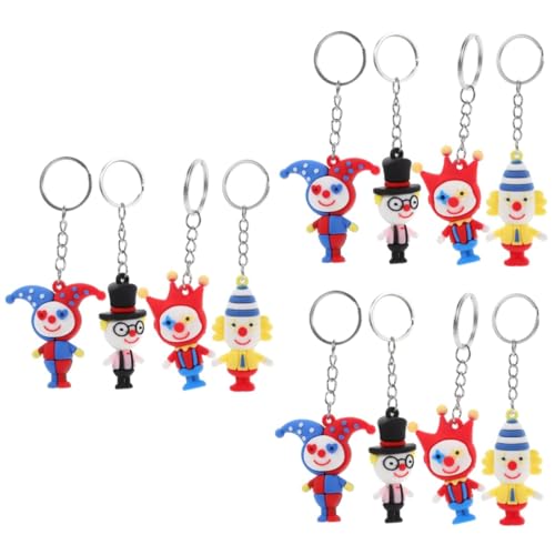 PRETYZOOM 12 Stk Clown-Schlüsselanhänger Zirkus Schlüsselanhänger Feiertags-Schlüsselanhänger clown accessoires spaß Figuren-Schlüsselanhänger Cartoon-Schlüsselanhänger Legierung von PRETYZOOM