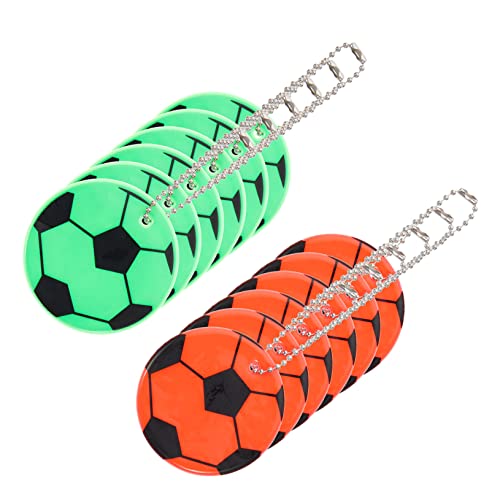 PRETYZOOM 12St Fußball reflektierende Anhänger Fußball-Schlüsselanhänger Tasche Münze Die geburtstagsdeko kindergeburtstags dekoration Schulranzen Fußball-Hängedekorationen PVC von PRETYZOOM