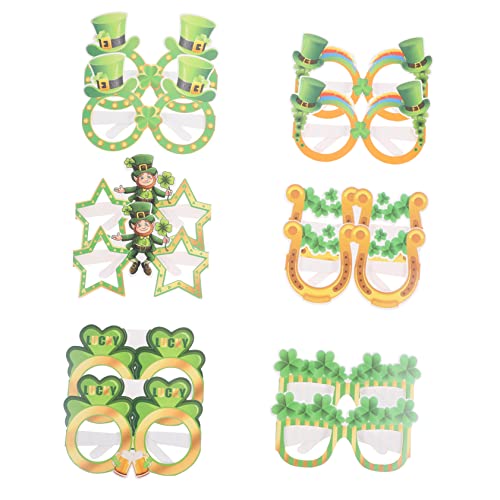 PRETYZOOM 12St Irische Papiergläser Irisch-grüne Brille Sonnenbrille zum St. Patricks Day Brillengestell Pattys Tag grünes Dekor faschingsbrille karnevalsbrille Partybrillen Patrick-Brille von PRETYZOOM