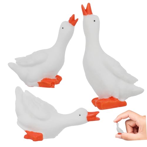 PRETYZOOM 12st Harz Große Weiße Gans Schwäne Riesige Gans Gänse-Cupcake-Topper Kleine Enten Mini-gänsefigur Kuscheltiere Gans-Dekoration Gänsegartenstatuen Im Freien Mini-Enten Gans Ornament von PRETYZOOM