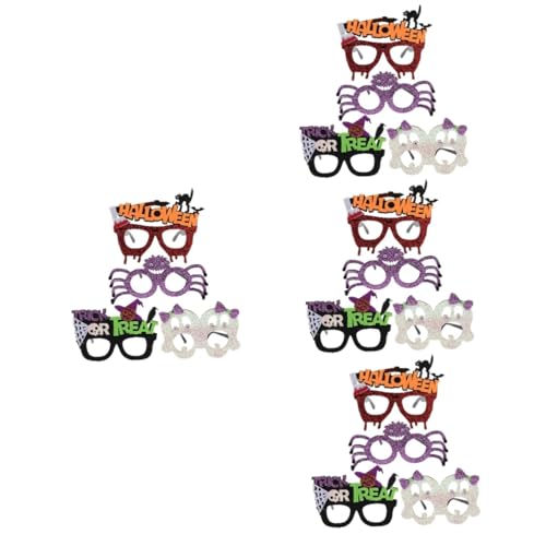 PRETYZOOM 16 Stk Halloween-partybrille Halloween-partyzubehör Glitzernde Brillengestelle Halloween-cosplay-brille Halloween-partygeschenke Halloween-brille Halloween-fotokabinenstütze von PRETYZOOM