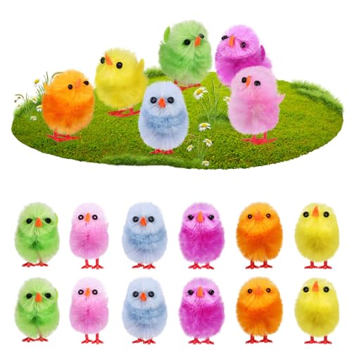 PRETYZOOM 18 Stück Mini-Osterküken Kleine Plüschhühner Flauschige Chenille-Küken. 1. 18-Zoll-Kuscheltierspielzeug Für Osterpartygeschenke von PRETYZOOM