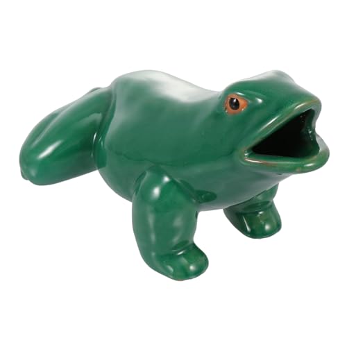 PRETYZOOM 1Stk Keramik-Frosch-Ornament Froschgartendekoration Froschdekoration Froschgartenskulptur Keramik-Froschvase kleine Frösche Oktopus Teich Krähe Tischdekoration Frösche Green von PRETYZOOM