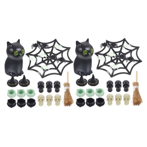 PRETYZOOM 2 Sätze Halloween- Halloween Dekoration die Miniaturfiguren Halloween Spielzeug kleine Spielsachen Puppenhaus-Miniaturen Miniaturschädel Mini-Schädel Plastik von PRETYZOOM