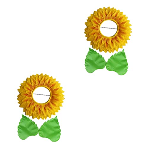 PRETYZOOM 2 Sätze Kopfschmuck aus Sonnenblumen Cosplay- Sonnenkostüm für Erwachsene sonnenblumen kopfschmuck blumenkranz kopfschmuck Zubehör für Kappen Sonnenblumen Kostüm Kopfbedeckung von PRETYZOOM